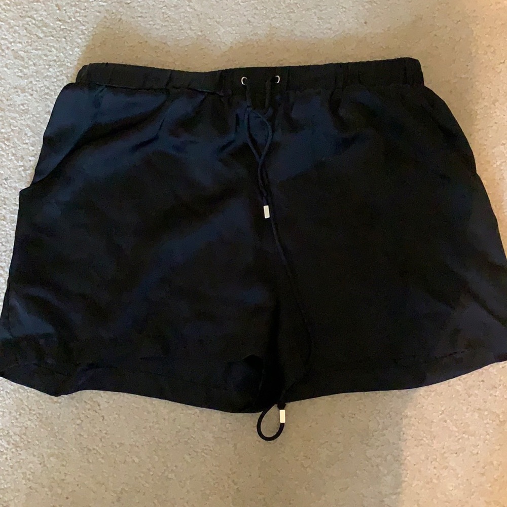 Black silk shorts. Worn once!